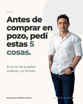 Antes de comprar en pozo, pedí estas 5 cosas · slide 1